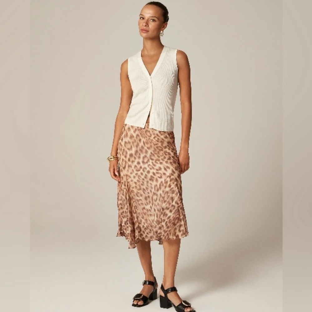 J.Crew Gwyneth flounce-hem skirt in leopard print